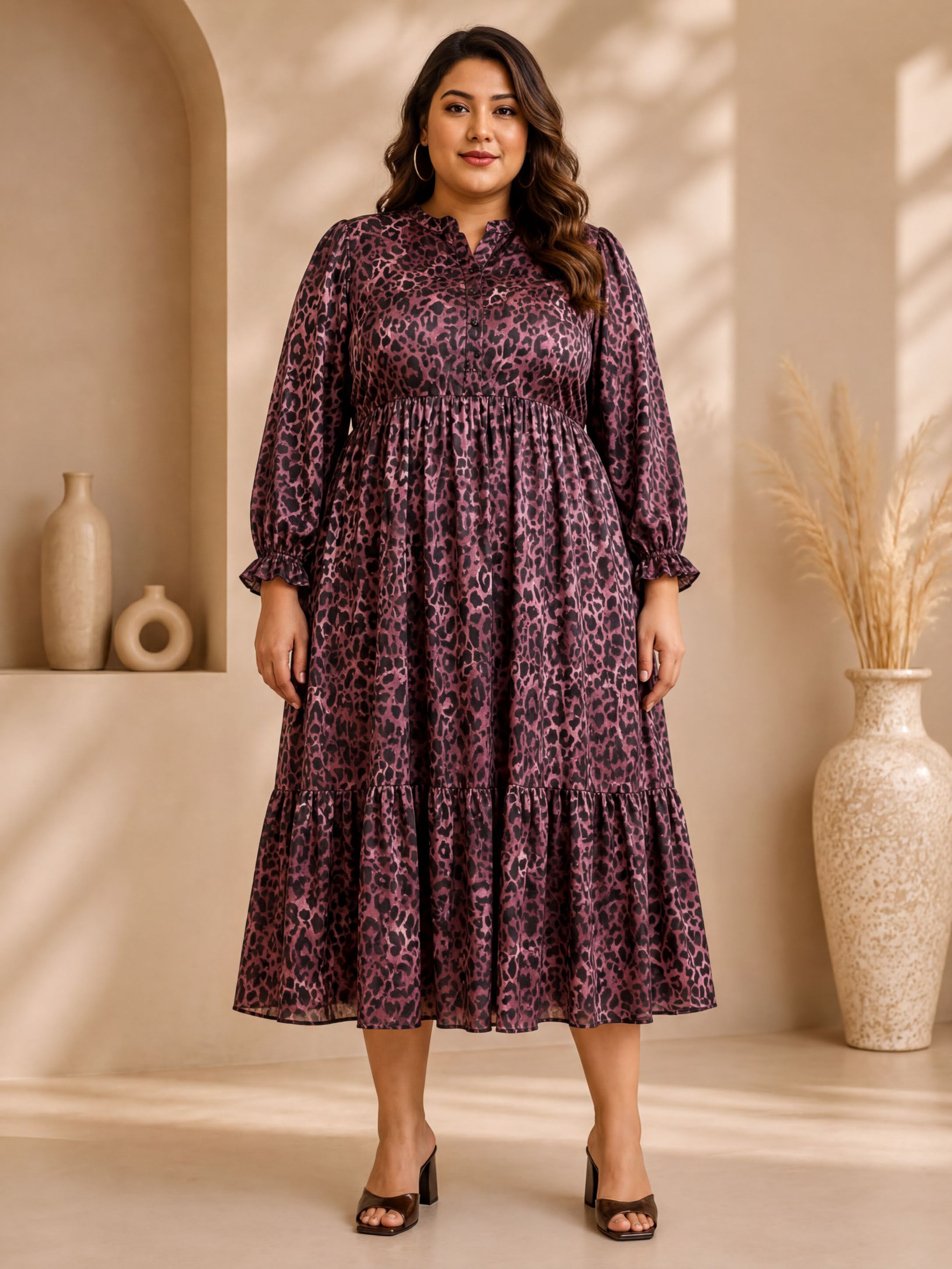 fabulous purple animal satin dress