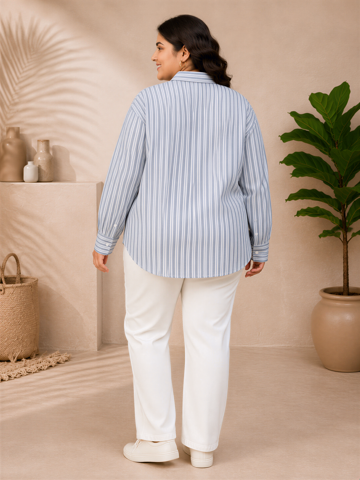plus size shirt blue stripe 1