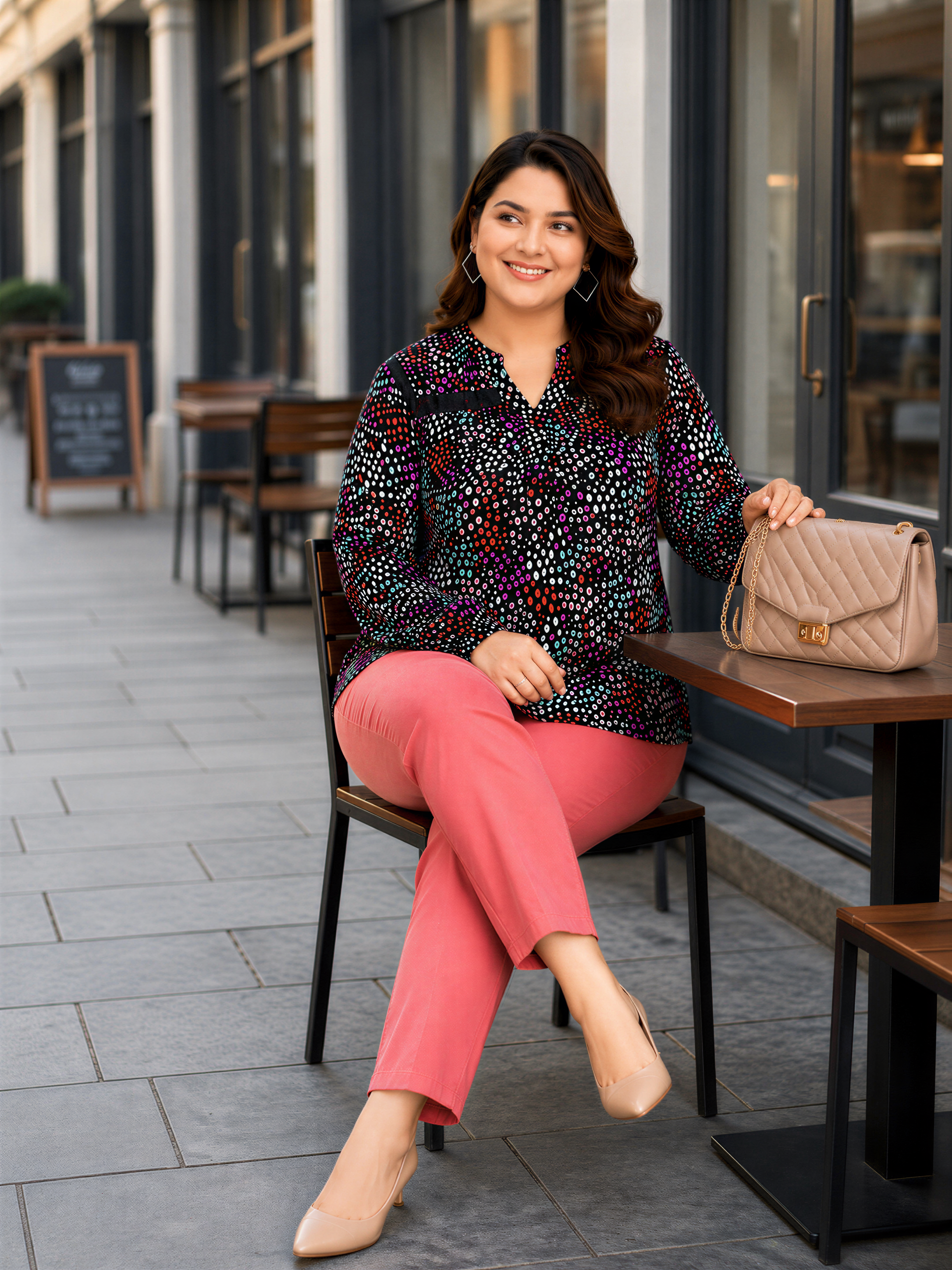 plus size top floral print long sleeve