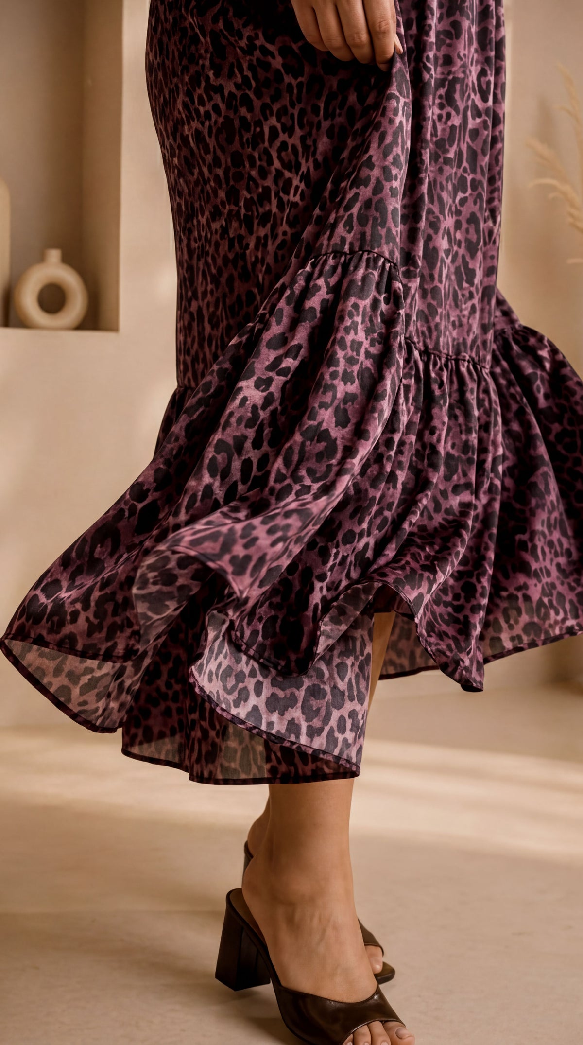 fabulous purple animal satin dress