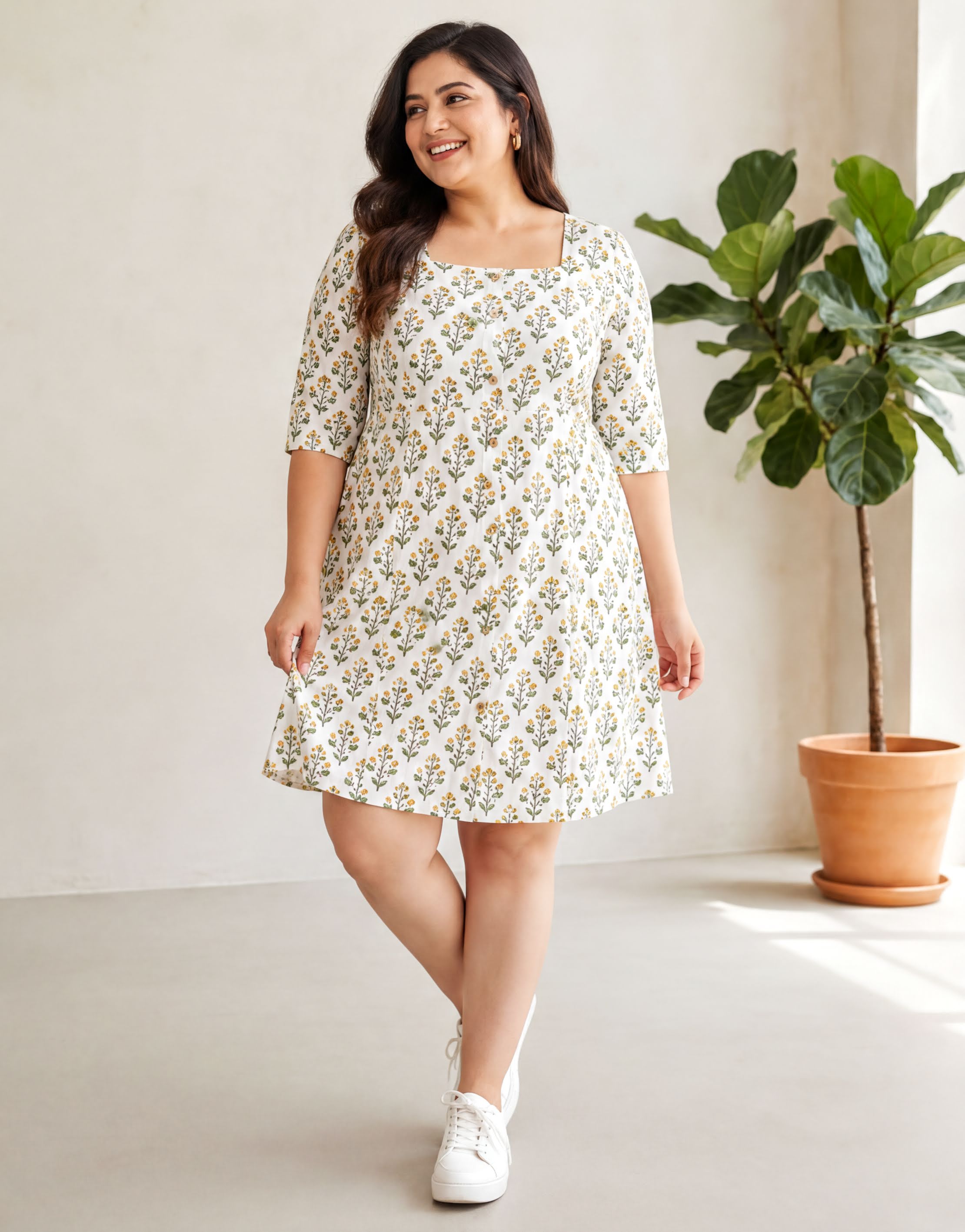 esthetic multicolor floral dress