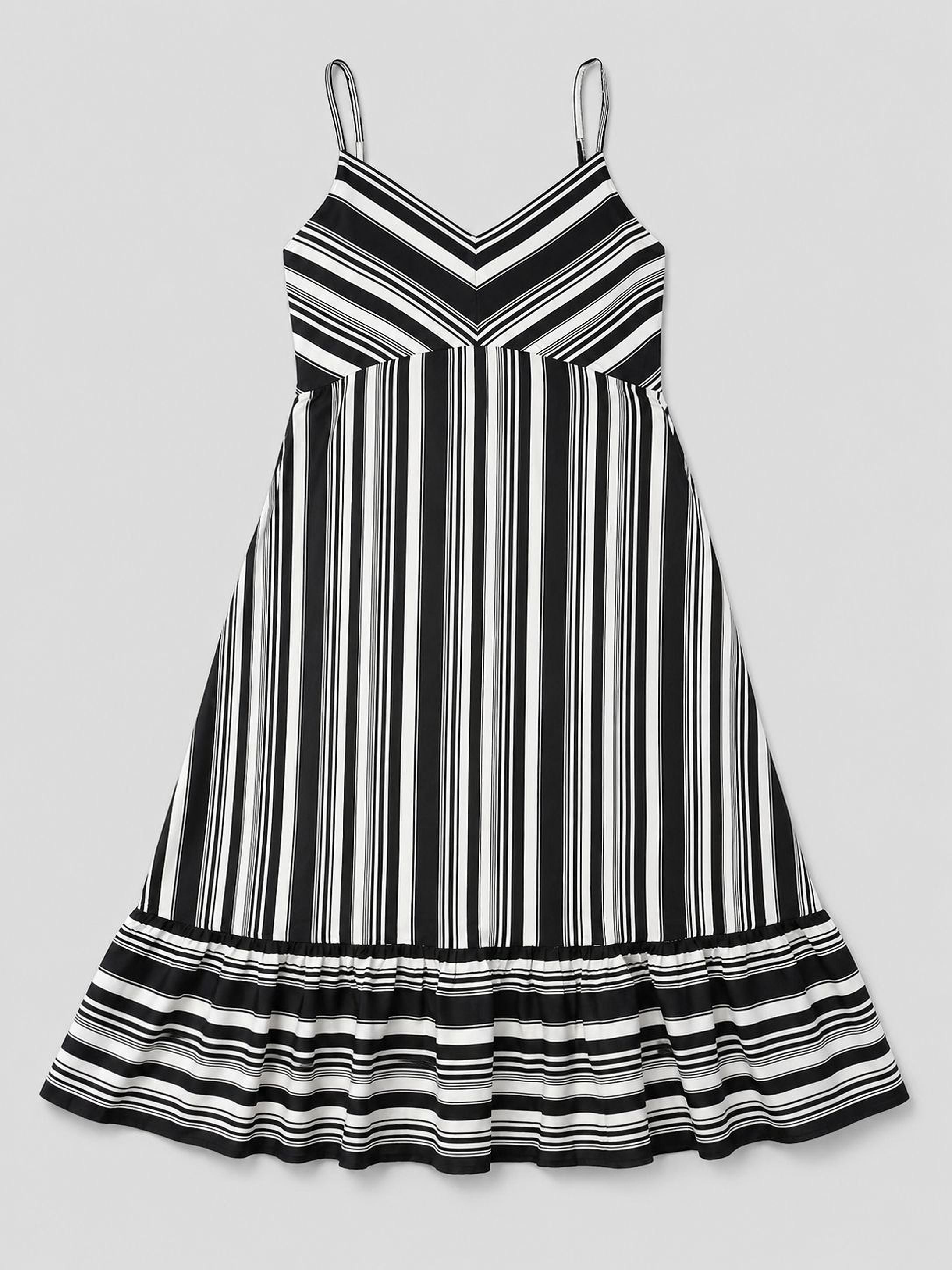 Plus Size Black Stripe Dress