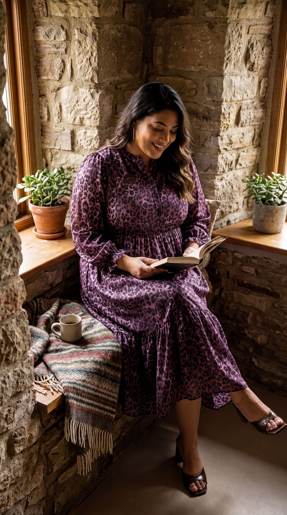 fabulous purple animal satin dress