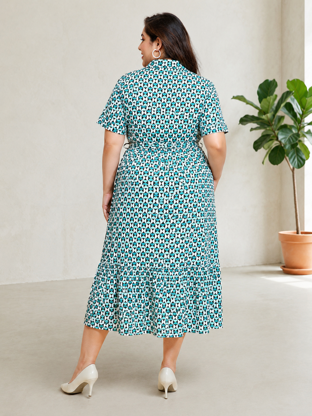 Plus Size Multicolor Check Dress