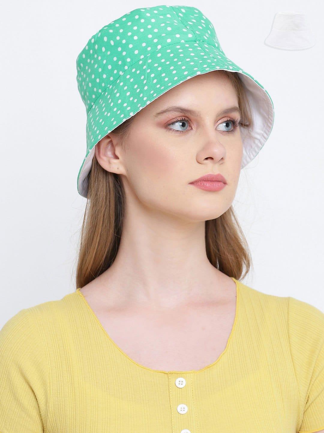 Glossy Green Dual Color Reversible Women Hat For Style - oxolloxo
