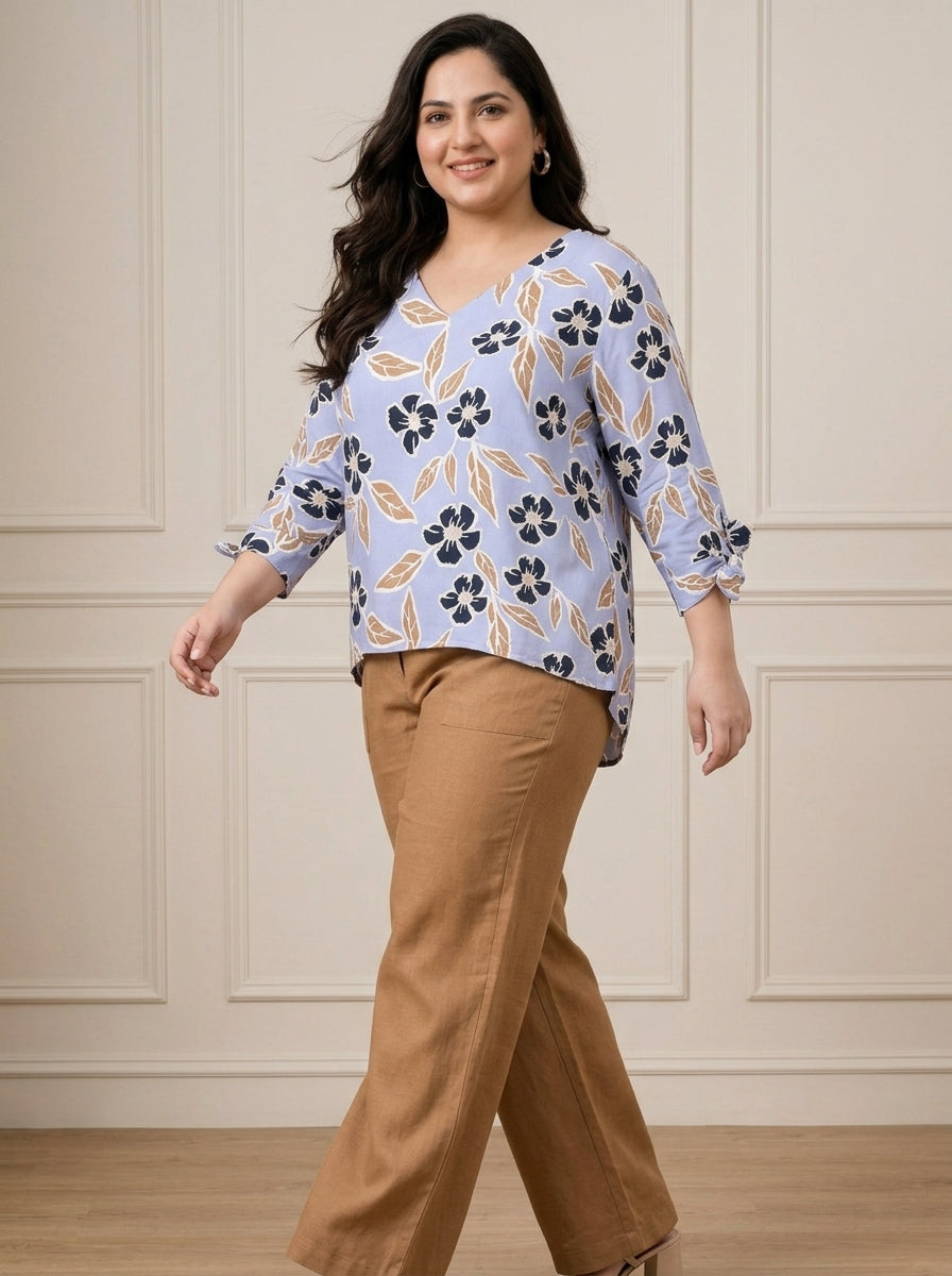 Plus Size Flowery Desert Top