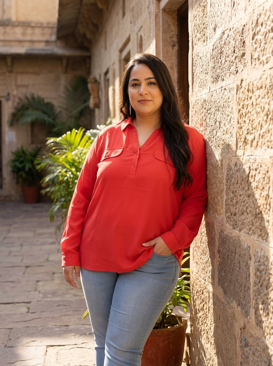 Plus Size Red Top