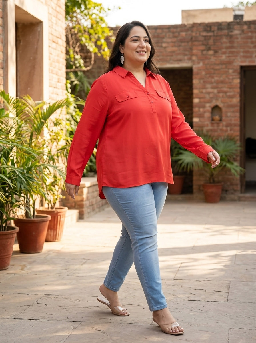 Plus Size Red Top