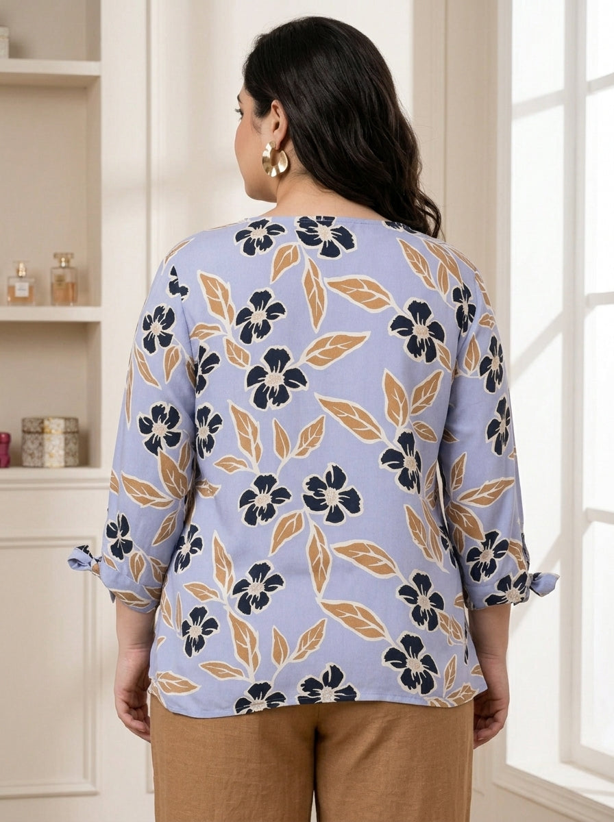 Plus Size Flowery Desert Top
