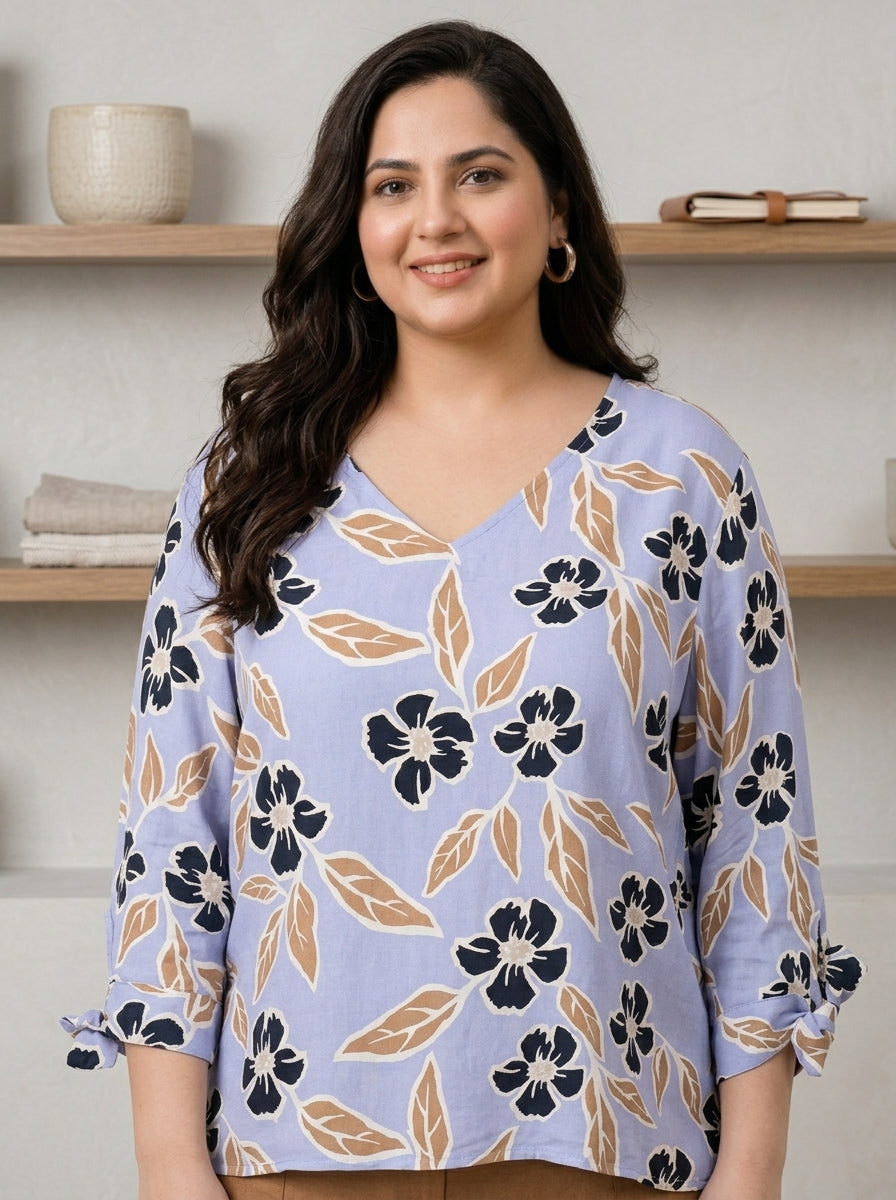 Plus Size Flowery Desert Top