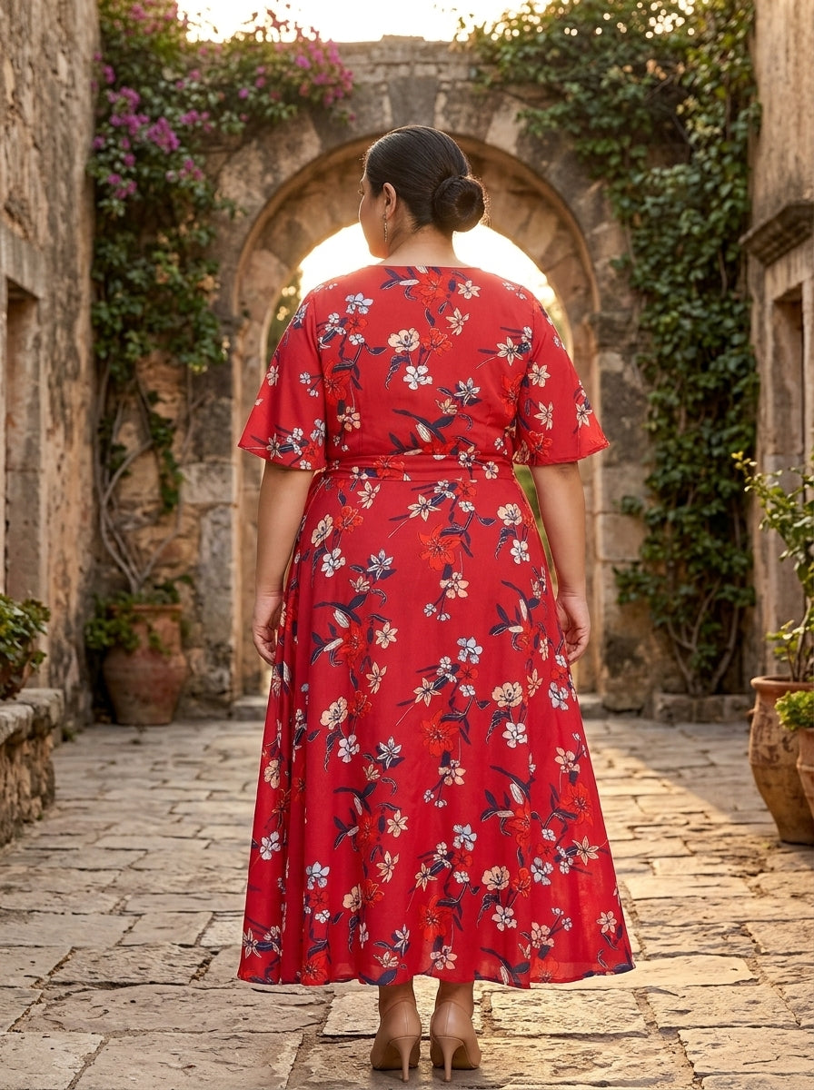 Plus Size Floral Panora Maxi Dress