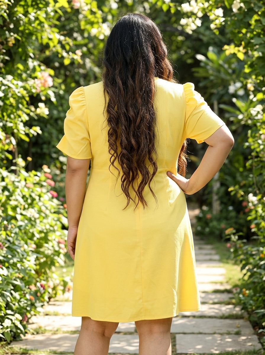 Plus Size Yellow Dress