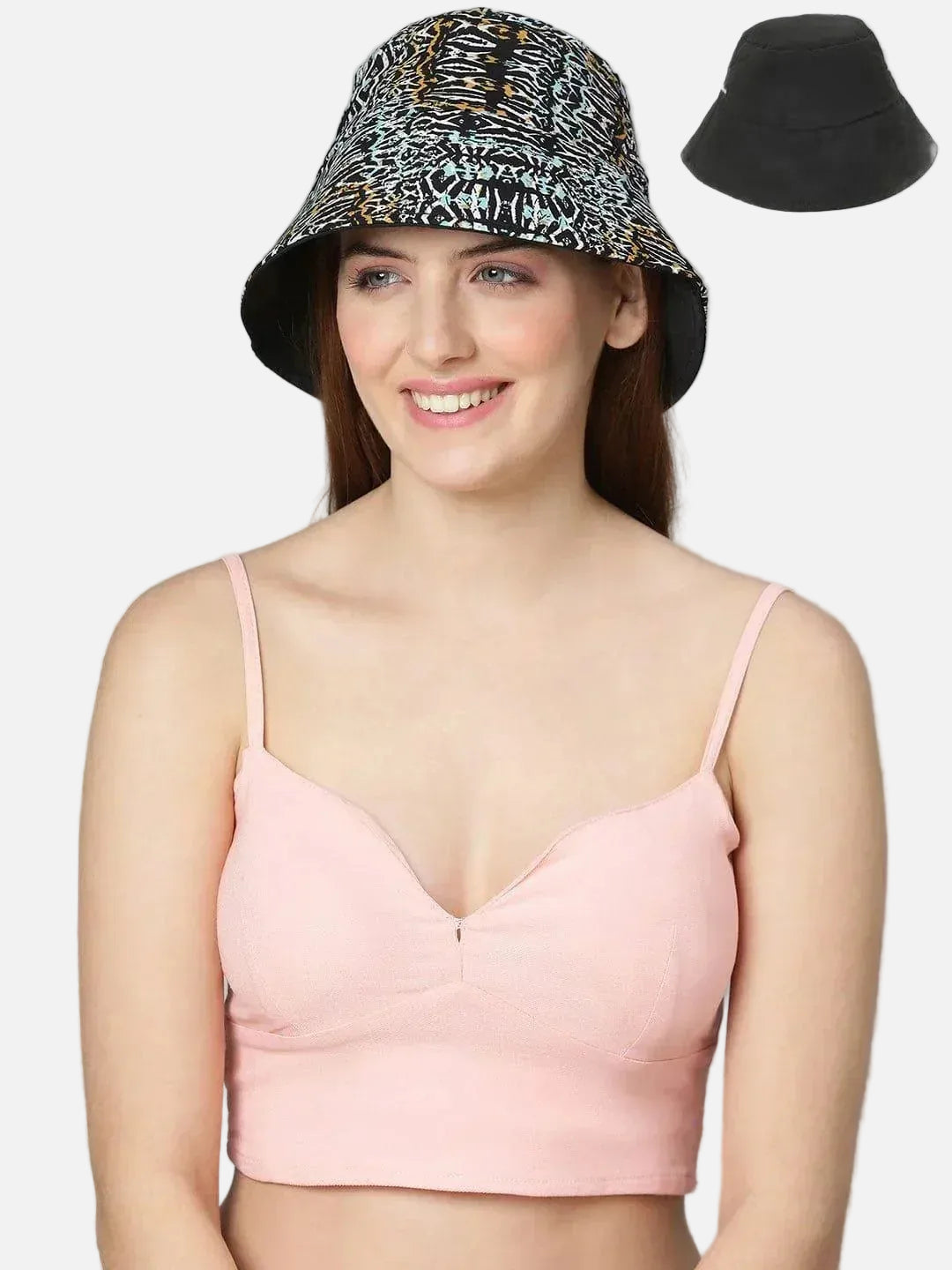 Wild Edge: Animal Print Jumpsuit & Cobra Black Reversible Bucket Hat Set - oxolloxo