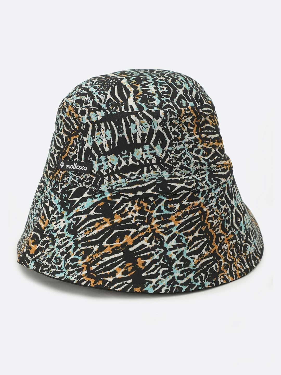 Wild Edge: Animal Print Jumpsuit & Cobra Black Reversible Bucket Hat Set   oxolloxo
