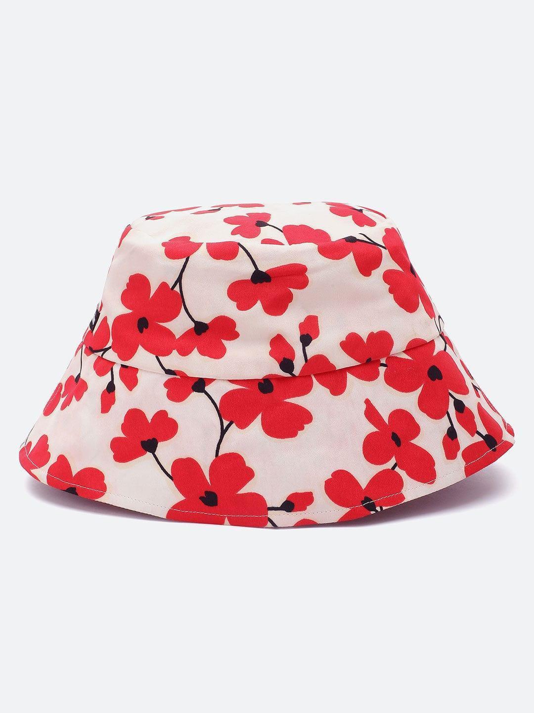 Vintage Charm: Red Polka Dot Maxi Dress & Floral Reversible Bucket Hat Set - oxolloxo