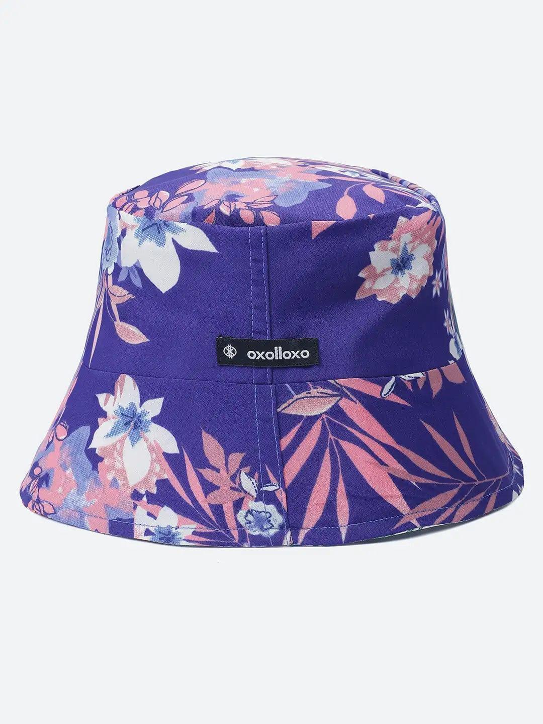 Floral Flair: Off-Shoulder Ruffle Top & Reversible Bucket Hat Set - oxolloxo
