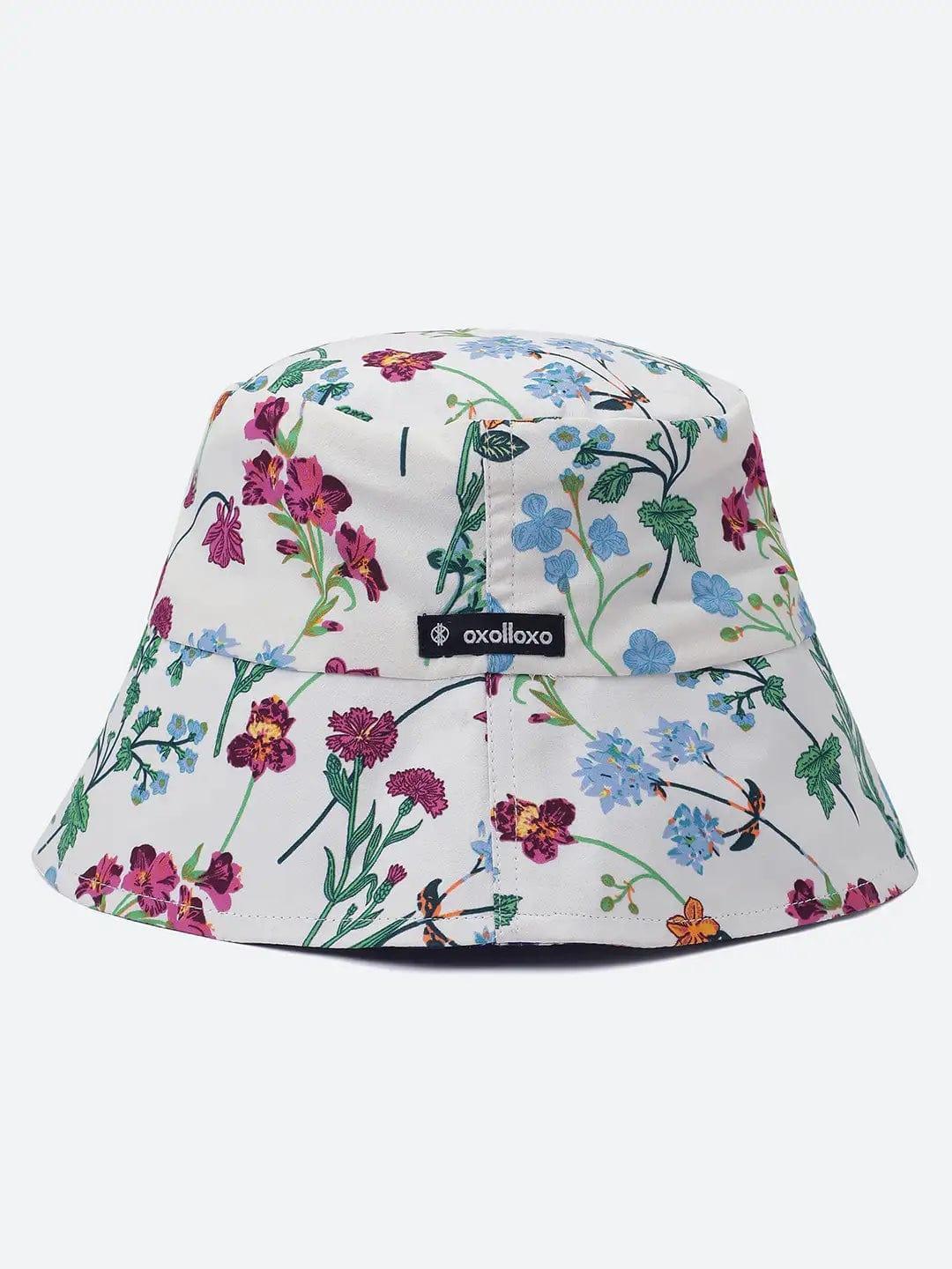 Floral Flair: Off Shoulder Ruffle Top & Reversible Bucket Hat Set   oxolloxo