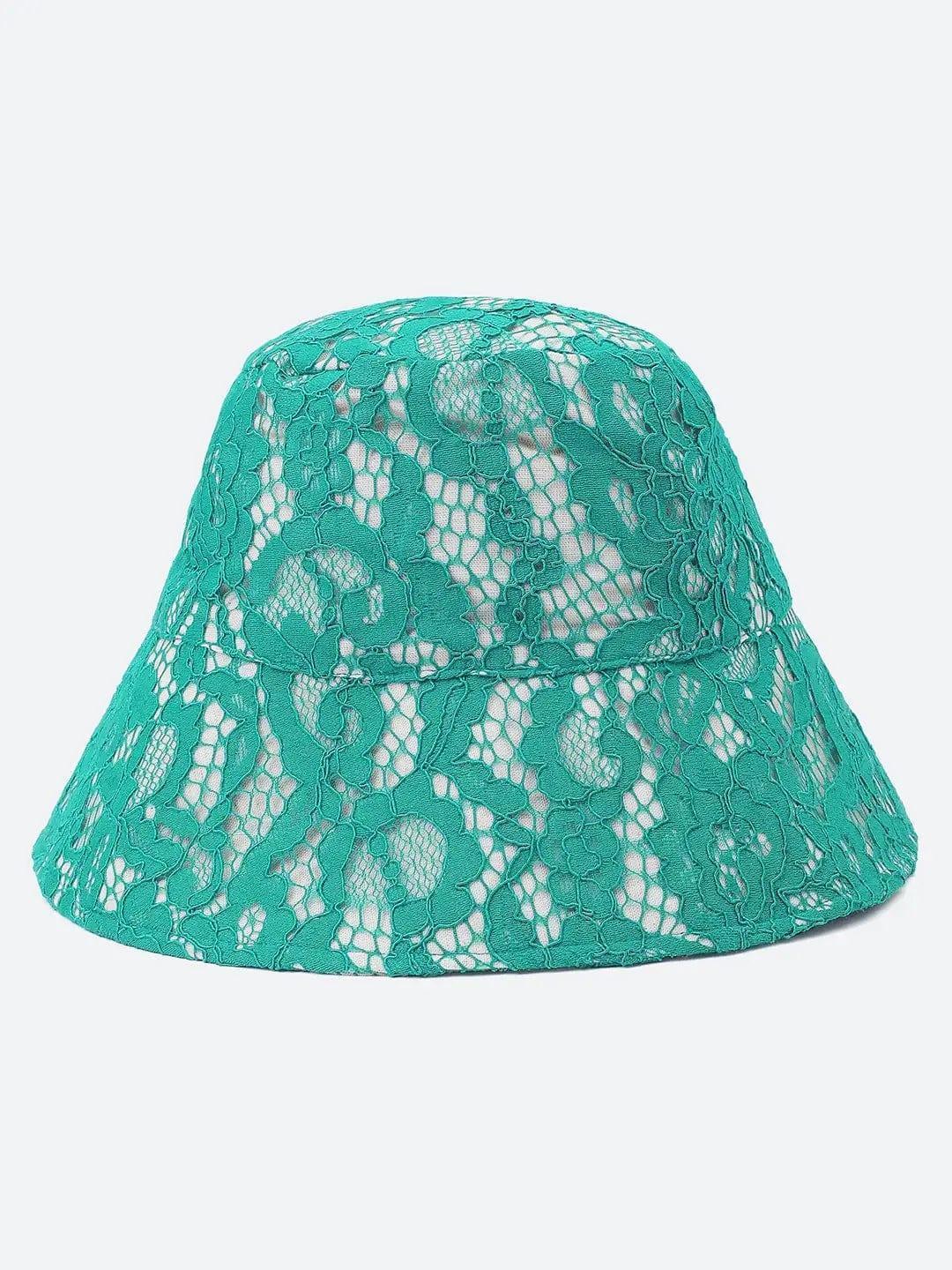 Godly Green Lace Fabric Women Bucket Hat For Summer Fun - oxolloxo