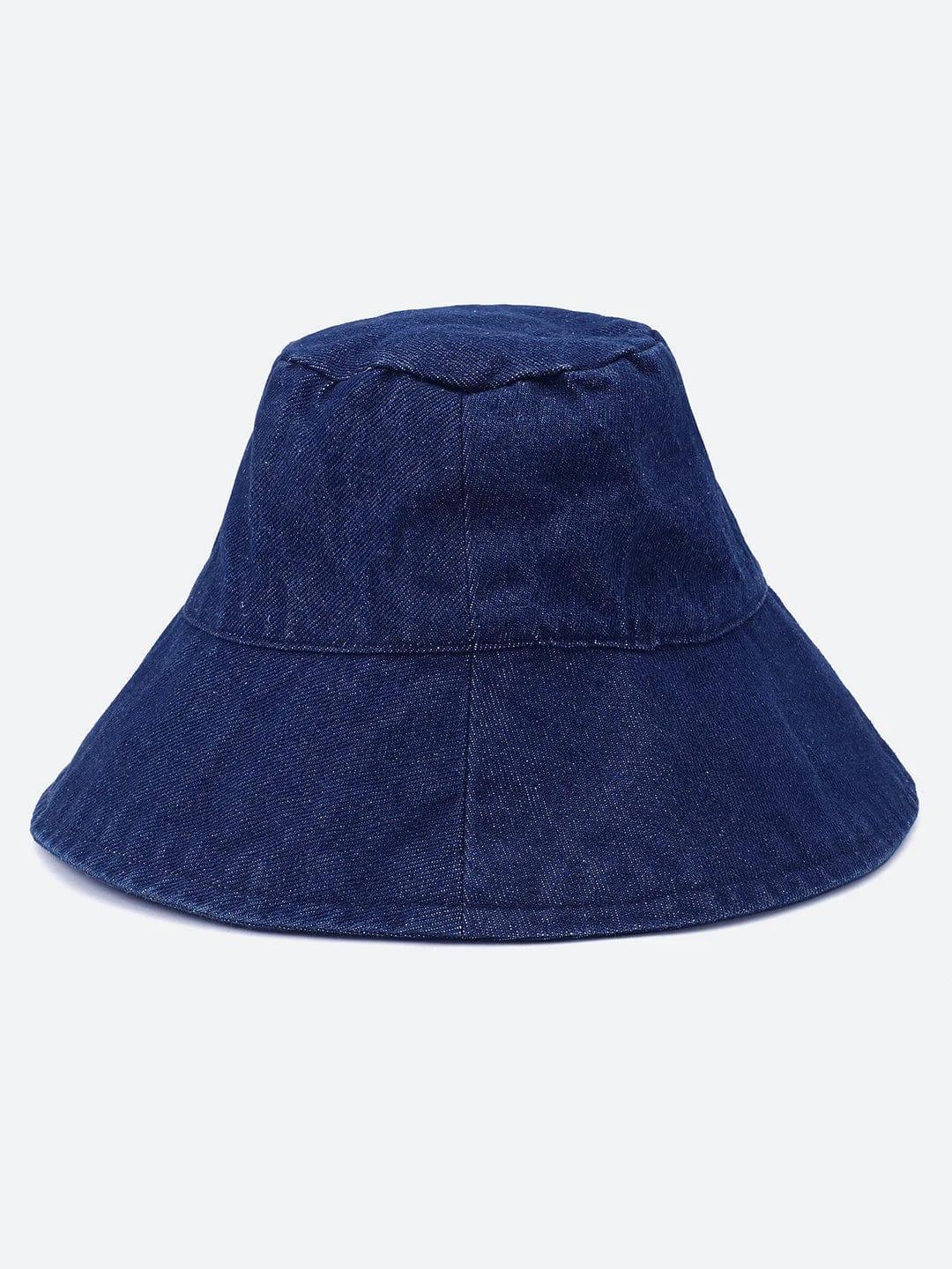 Daring Dark Blue Solid Women Cotton Bucket Hat Today   oxolloxo