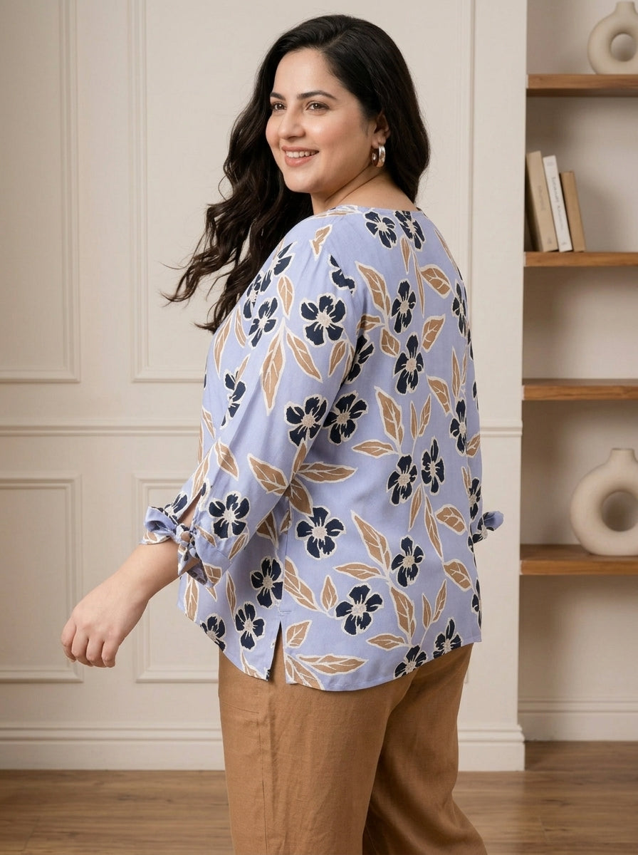 Plus Size Flowery Desert Top