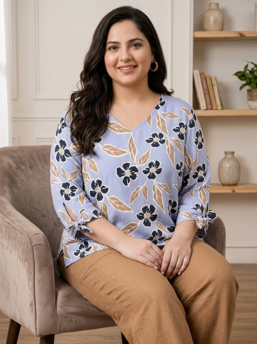 Plus Size Flowery Desert Top