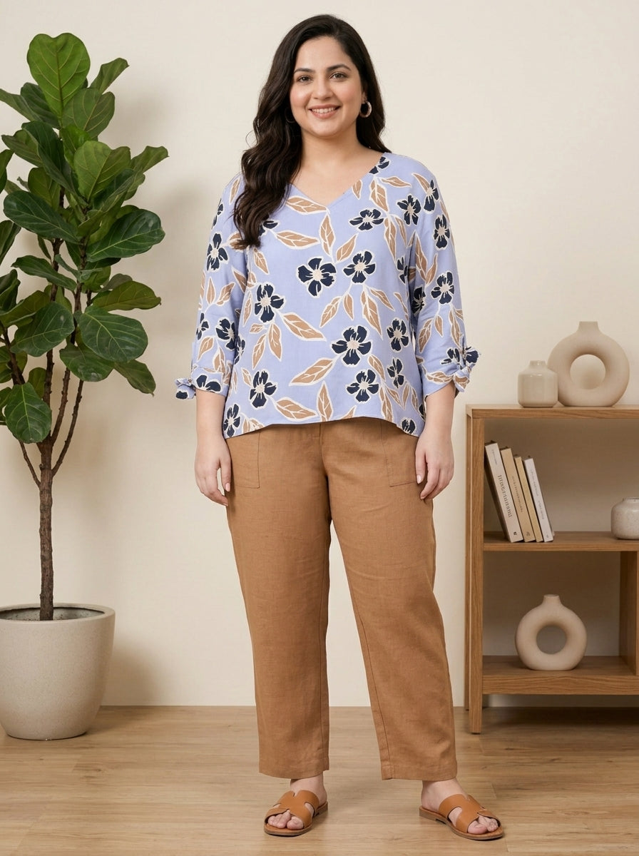 Plus Size Flowery Desert Top