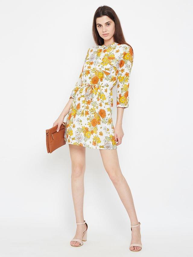 Floral Bang Glam Skater Dress - oxolloxo