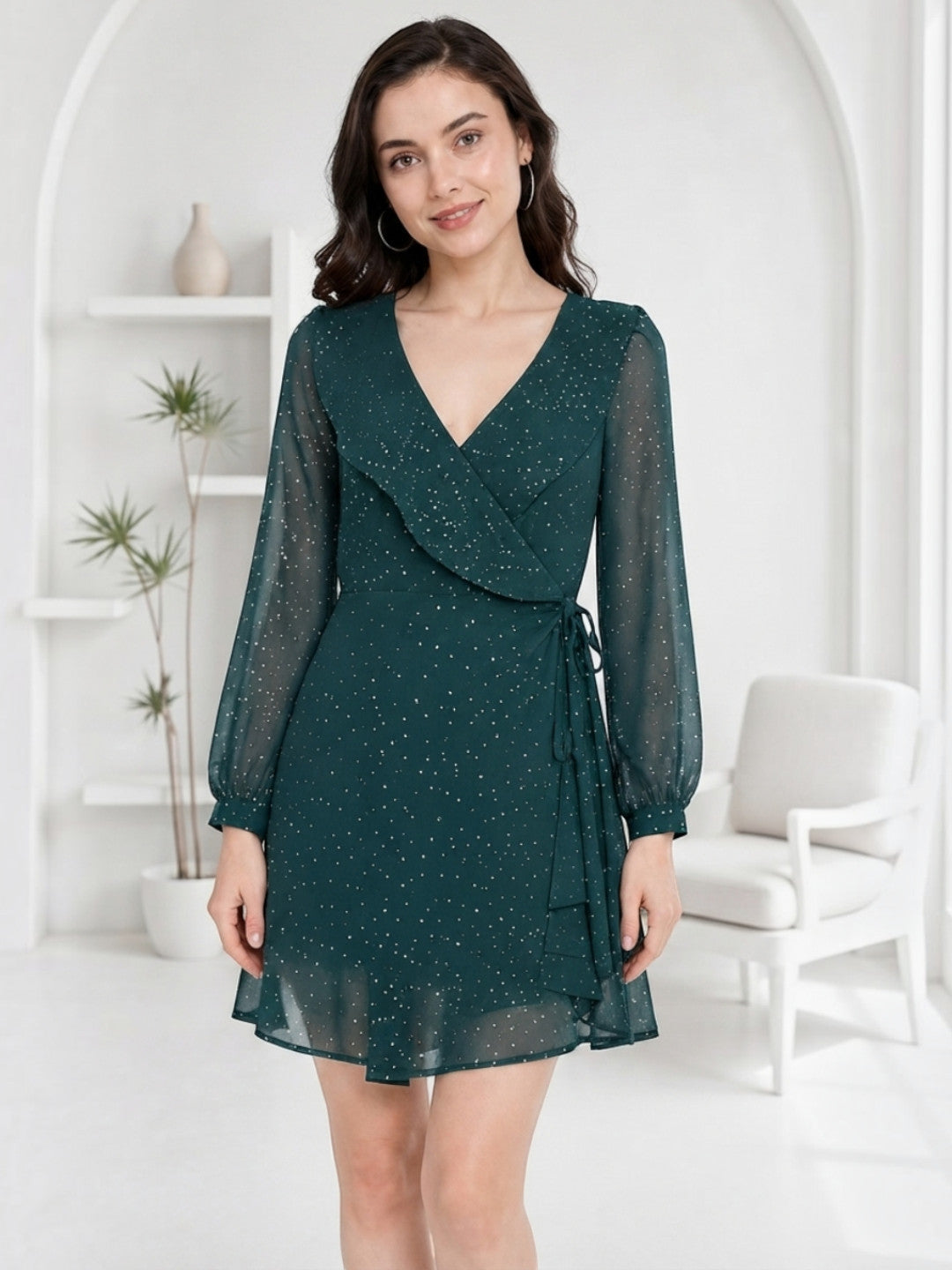 Women Foil Print Dress