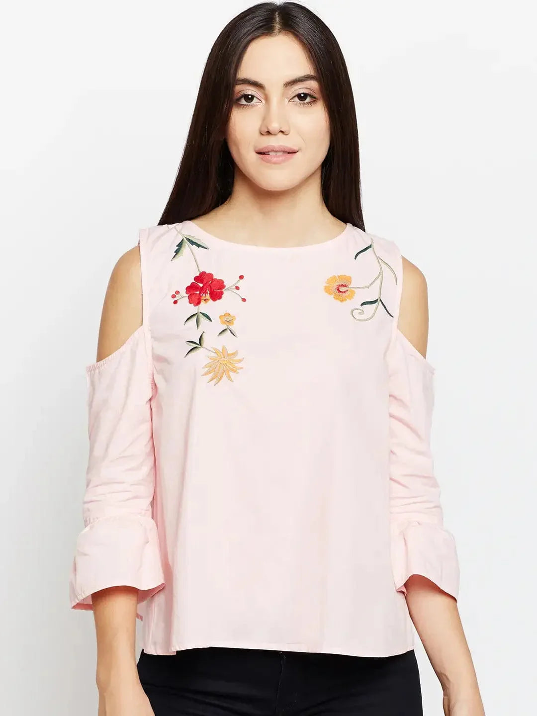 Feminine Pick Embroidered Top - oxolloxo