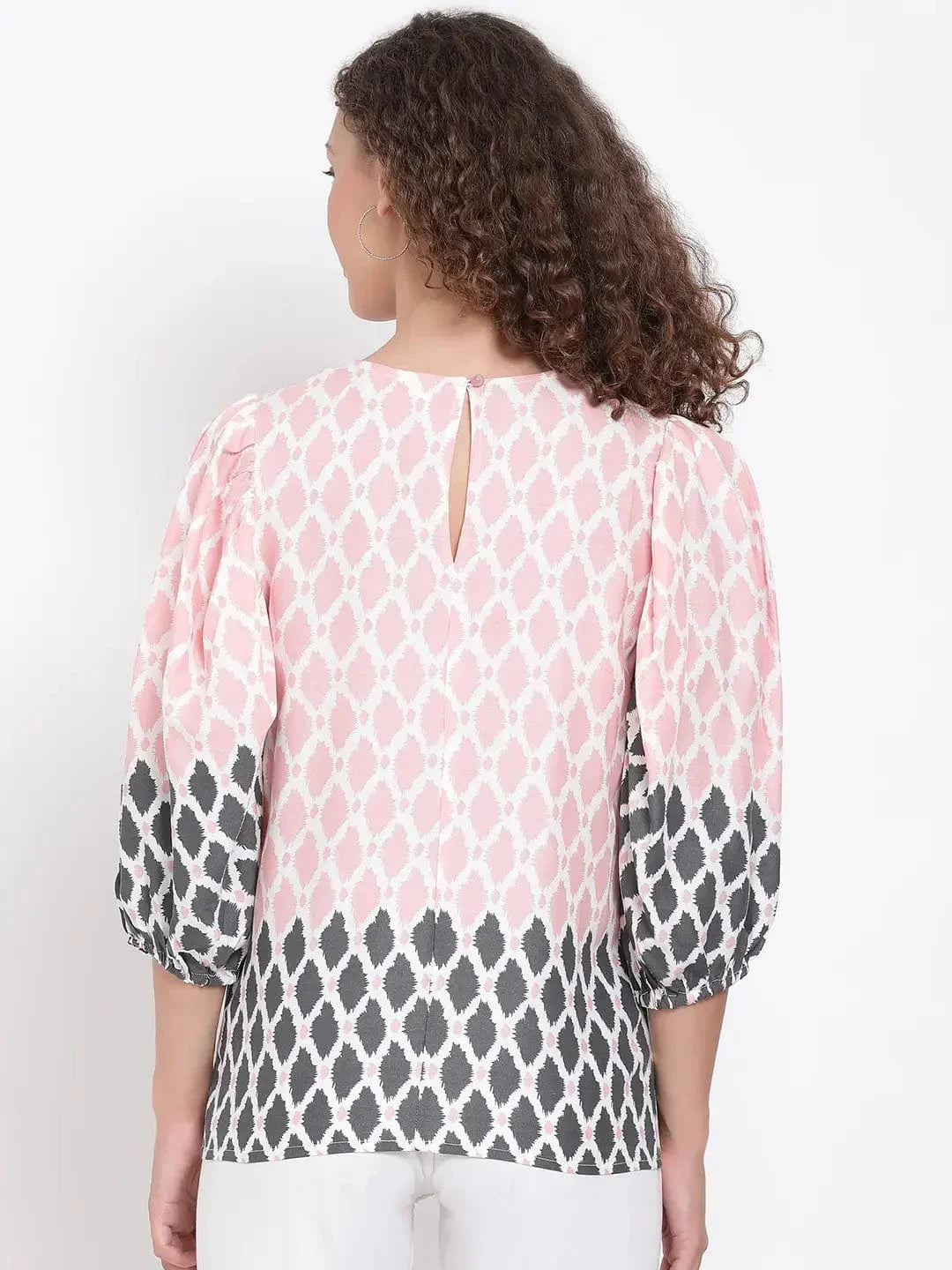 Peach Abstract Printed Top