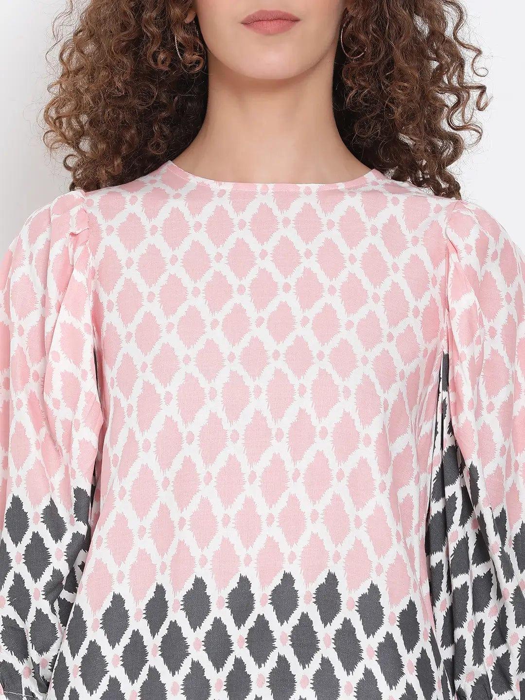 Peach Abstract Printed Top