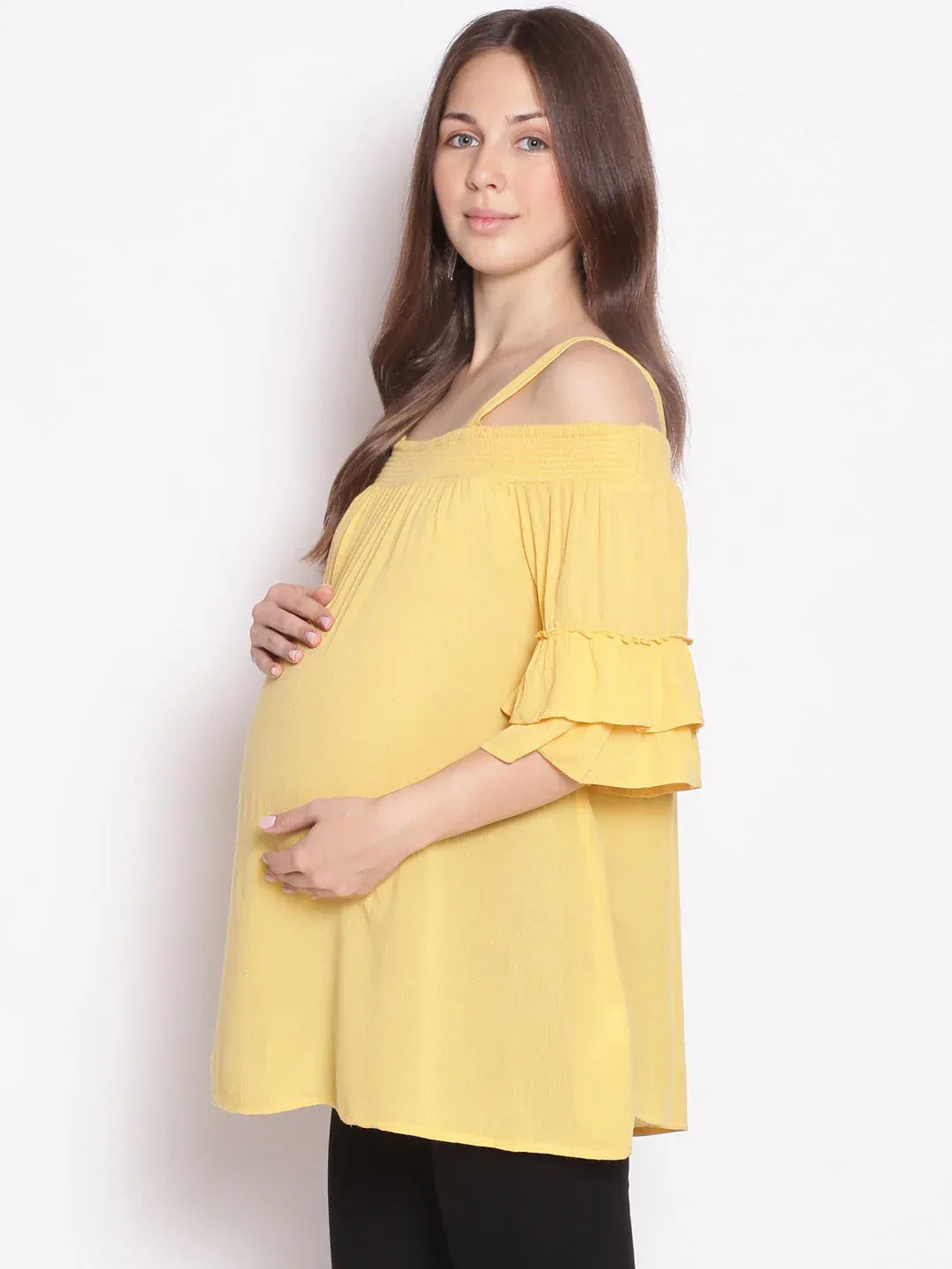 Women Yellow Maternity Top