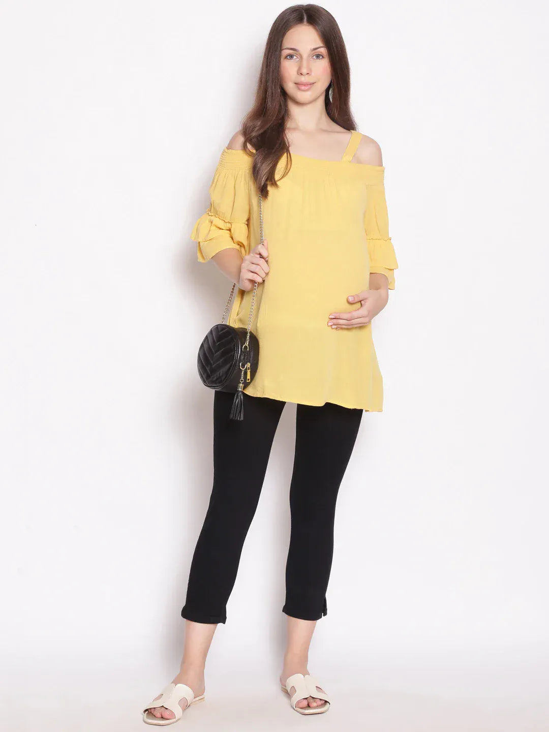 Women Yellow Maternity Top