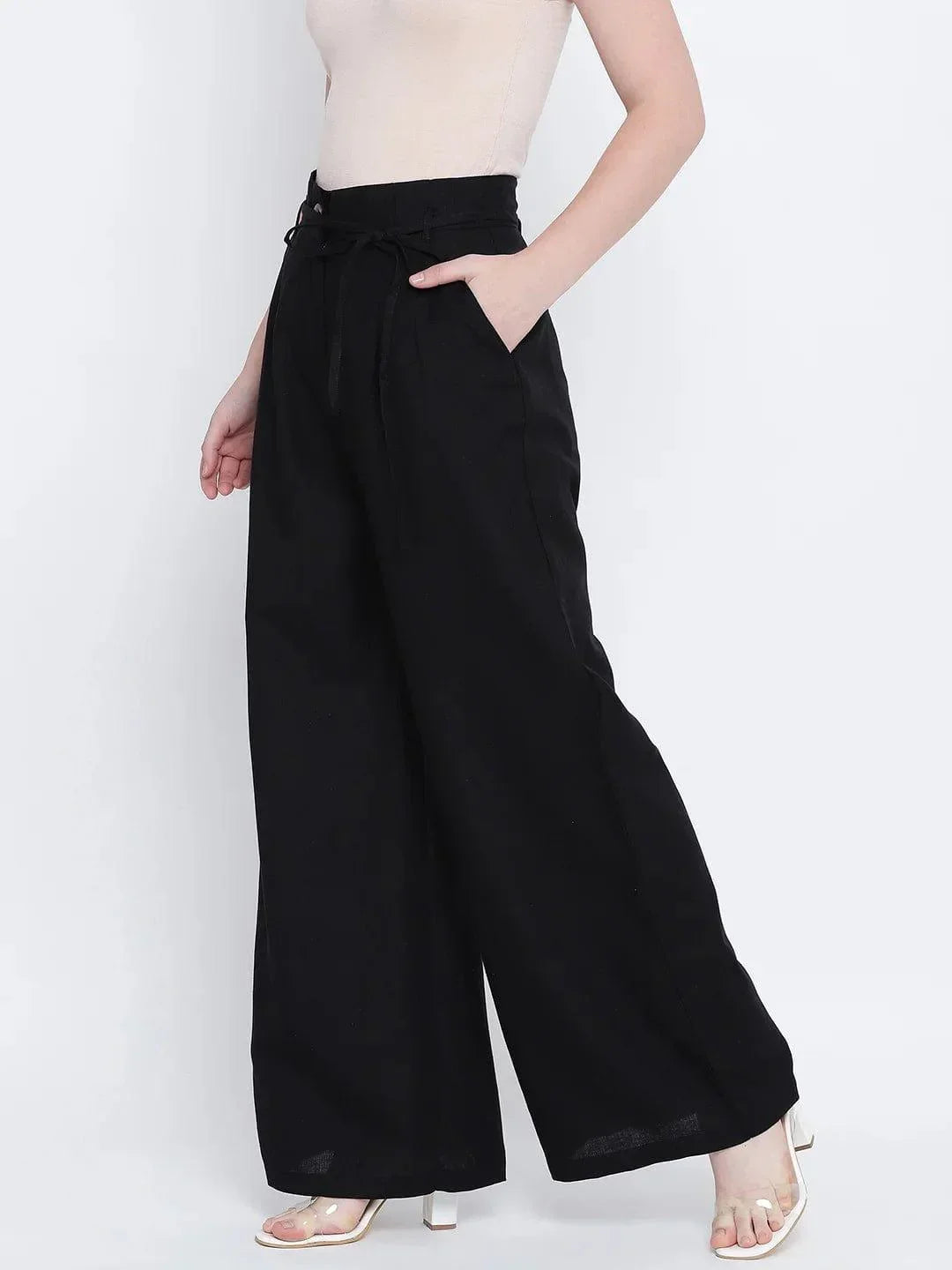 Women's Black Cotton Pant
