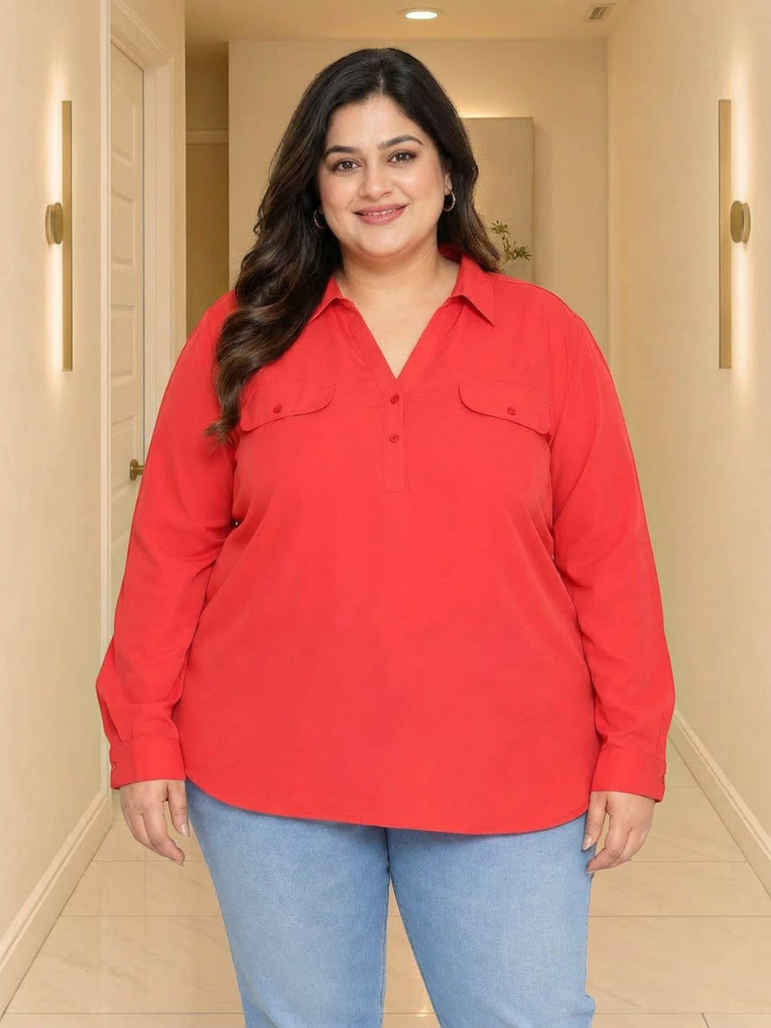 Plus Size Red Top
