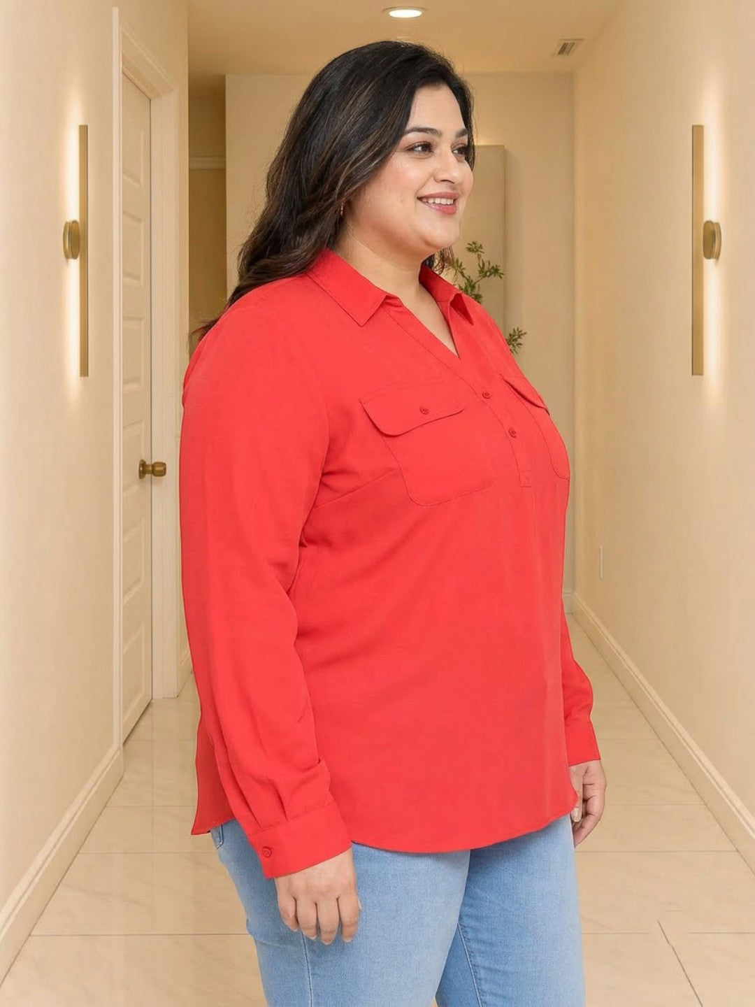 Plus Size Red Top