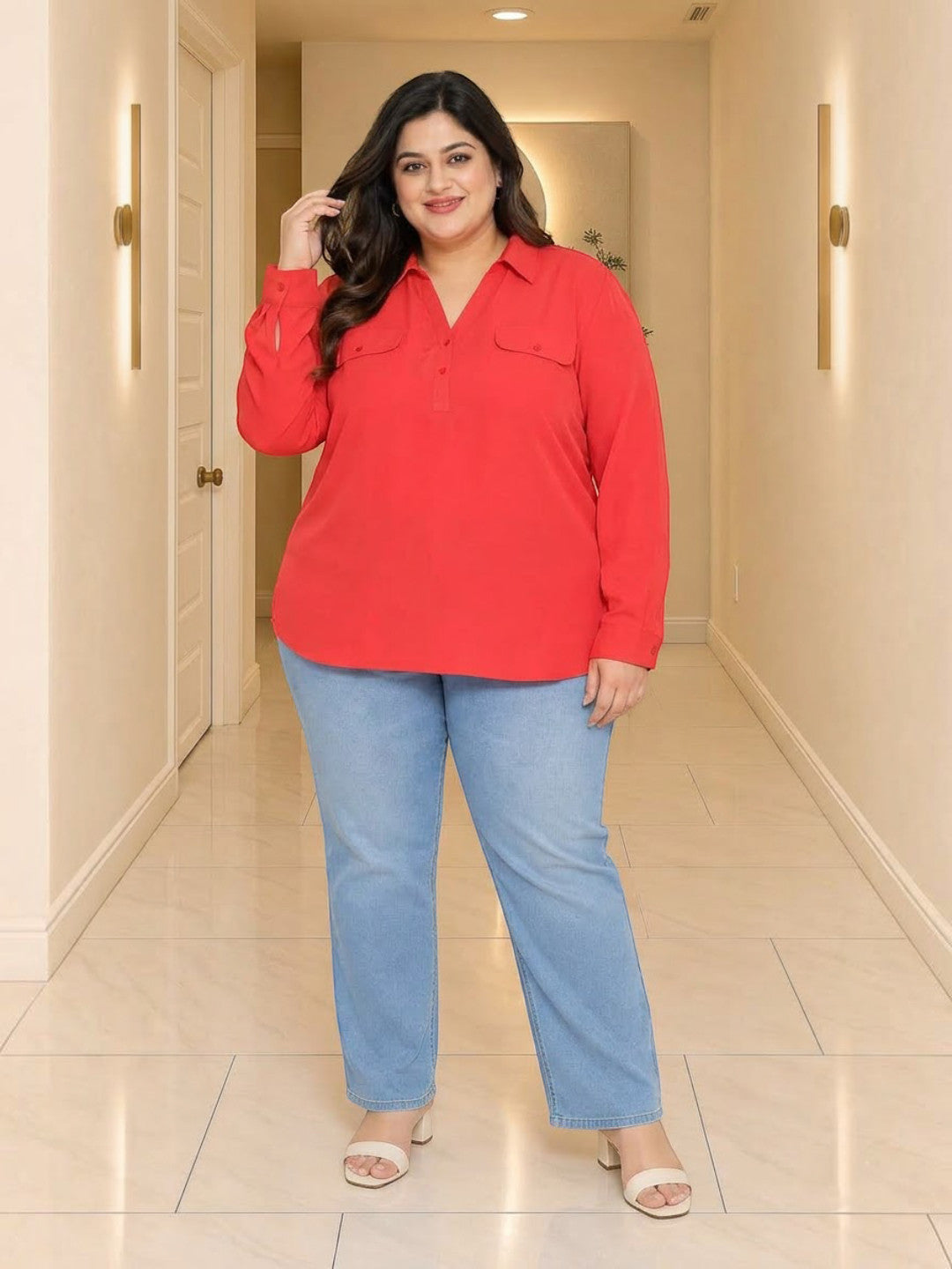 Plus Size Red Top