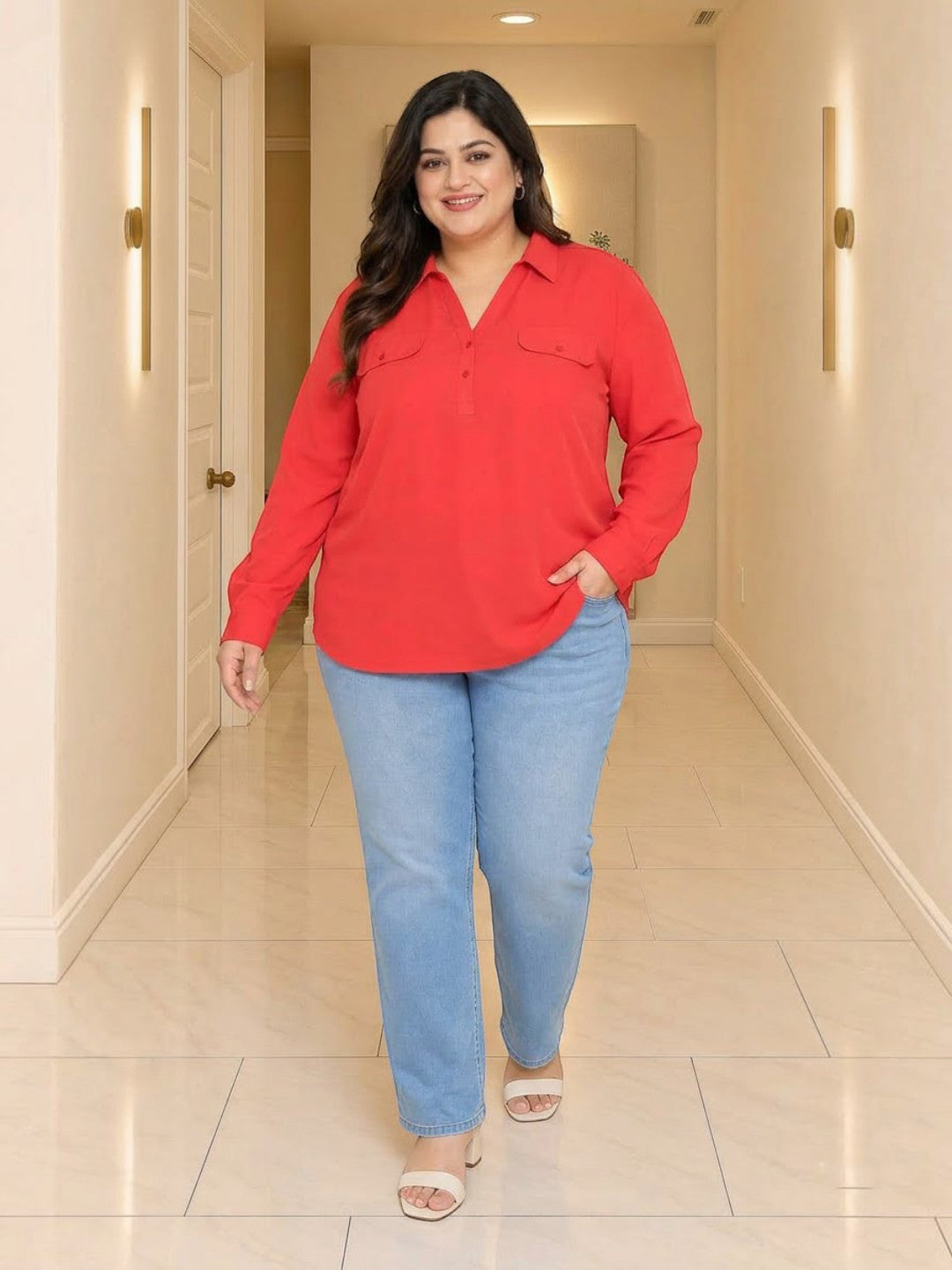 Plus Size Red Top