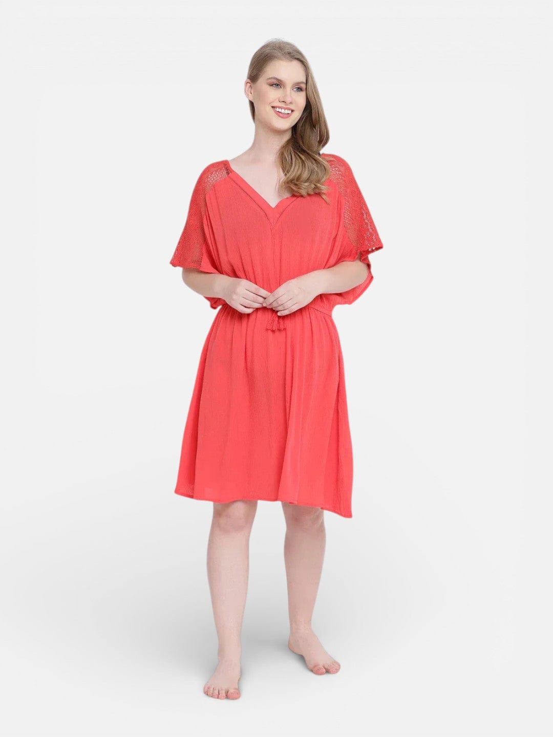 Women Red Viscose Dress
