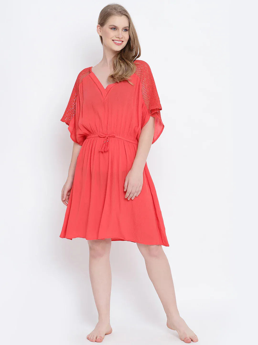 Women Red Viscose Dress