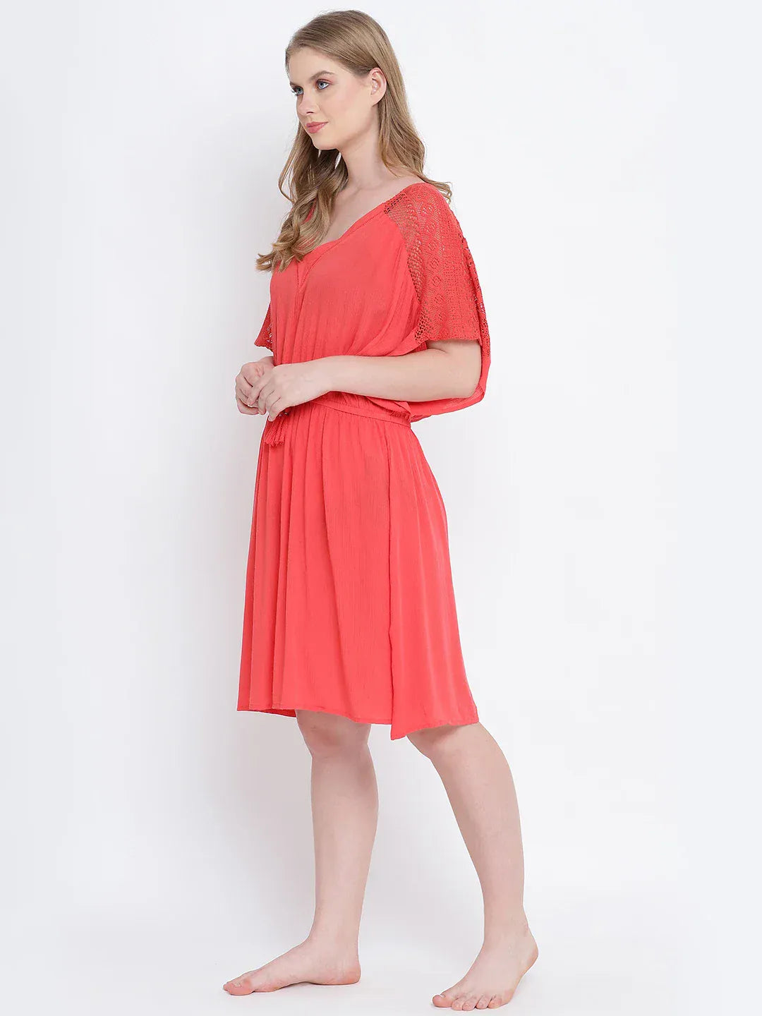Women Red Viscose Dress