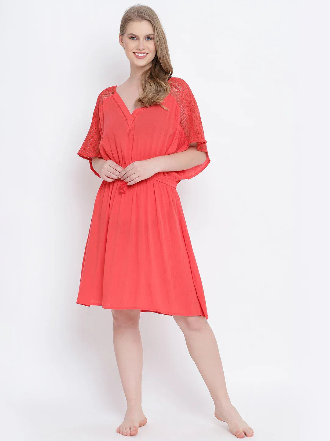 Women Red Viscose Dress