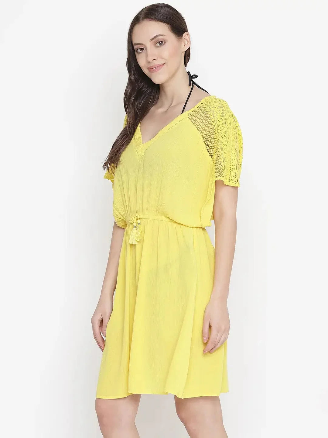 Sunny Hush Yellow Women Nightwear Dress   oxolloxo