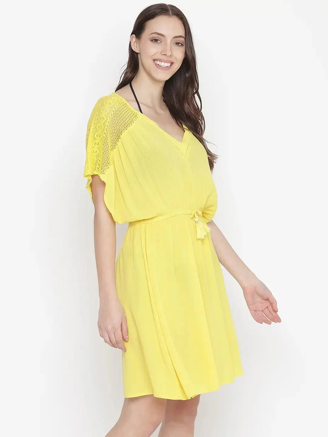 Sunny Hush Yellow Women Nightwear Dress   oxolloxo