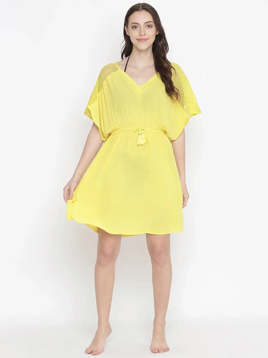 Sunny Hush Yellow Women Nightwear Dress   oxolloxo