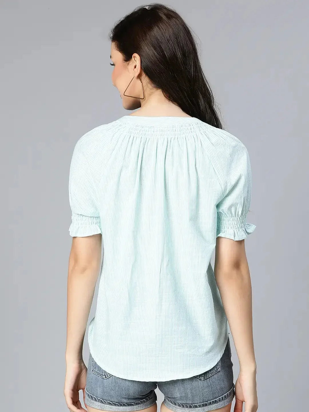 Women's Green Stripe Printed Top