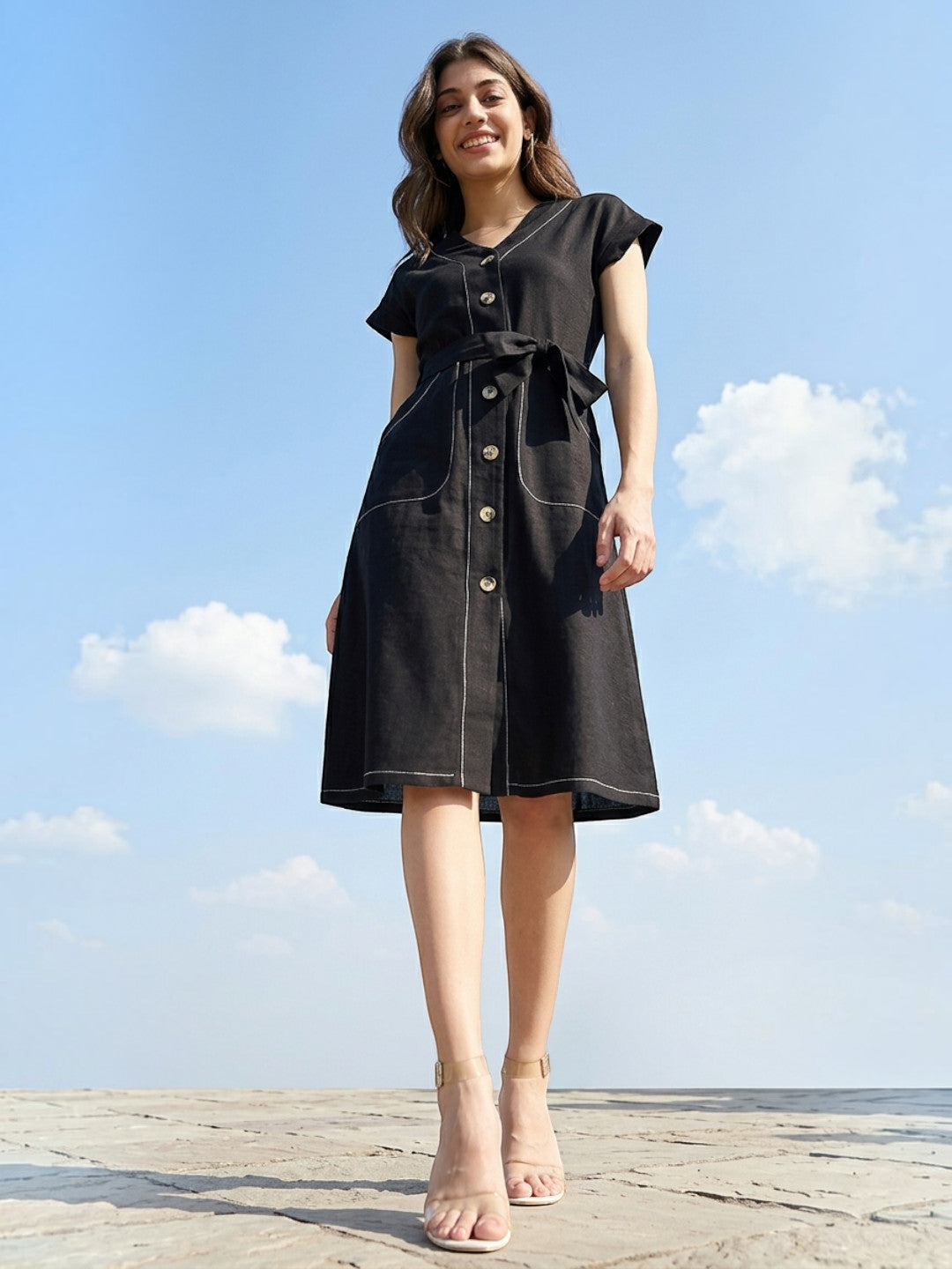 freakish black women tie knot dress