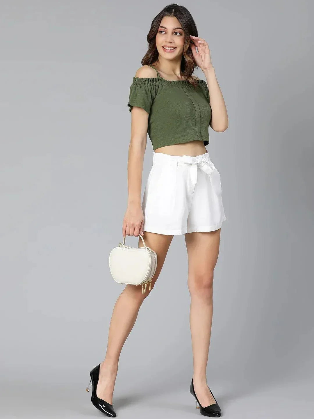 Stealed White Linen Blend Women Shorts For Hot Summer - oxolloxo