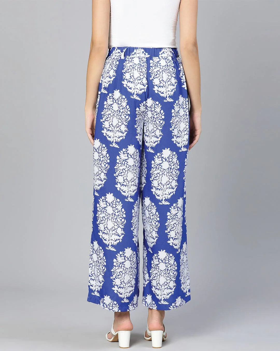 Women's Blue Tropicalm Print Pant