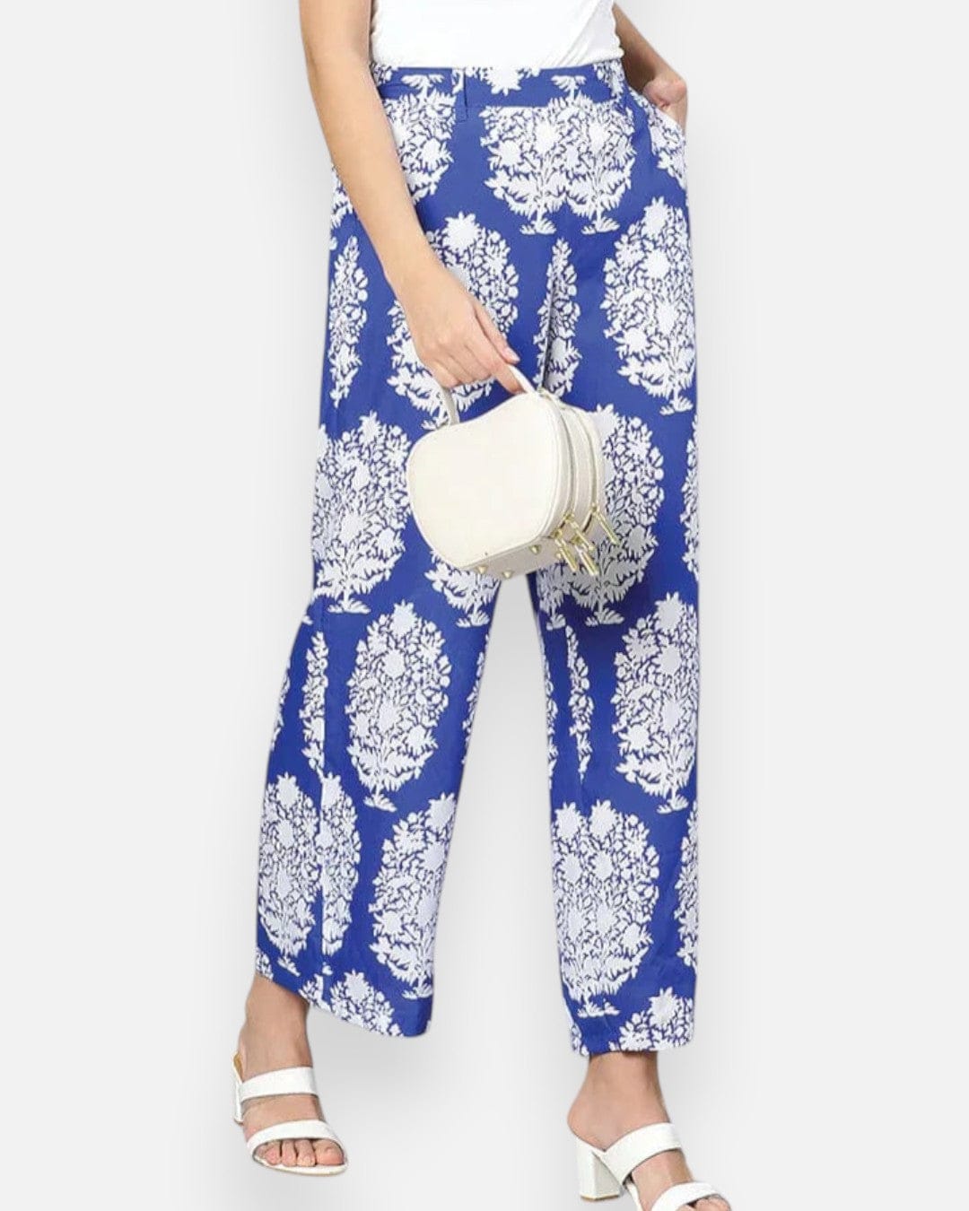Women's Blue Tropicalm Print Pant
